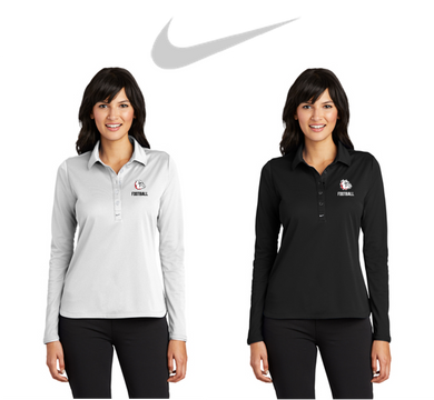 *Ladies Nike Dri-FIT Micro Pique 2.0 Long Sleeve Polo - Borger Football