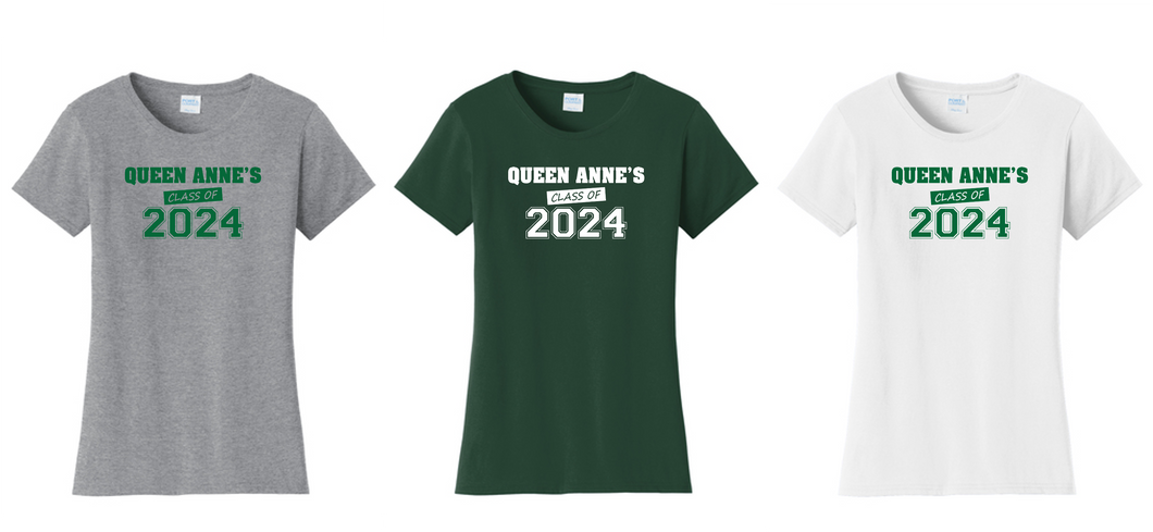 Ladies Cotton Tee - Queen Anne’s Class of 2024