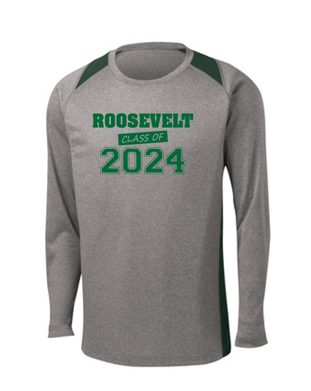 Sport-Tek® Long Sleeve Heather Colorblock Contender™ Tee - Roosevelt Class of 2024