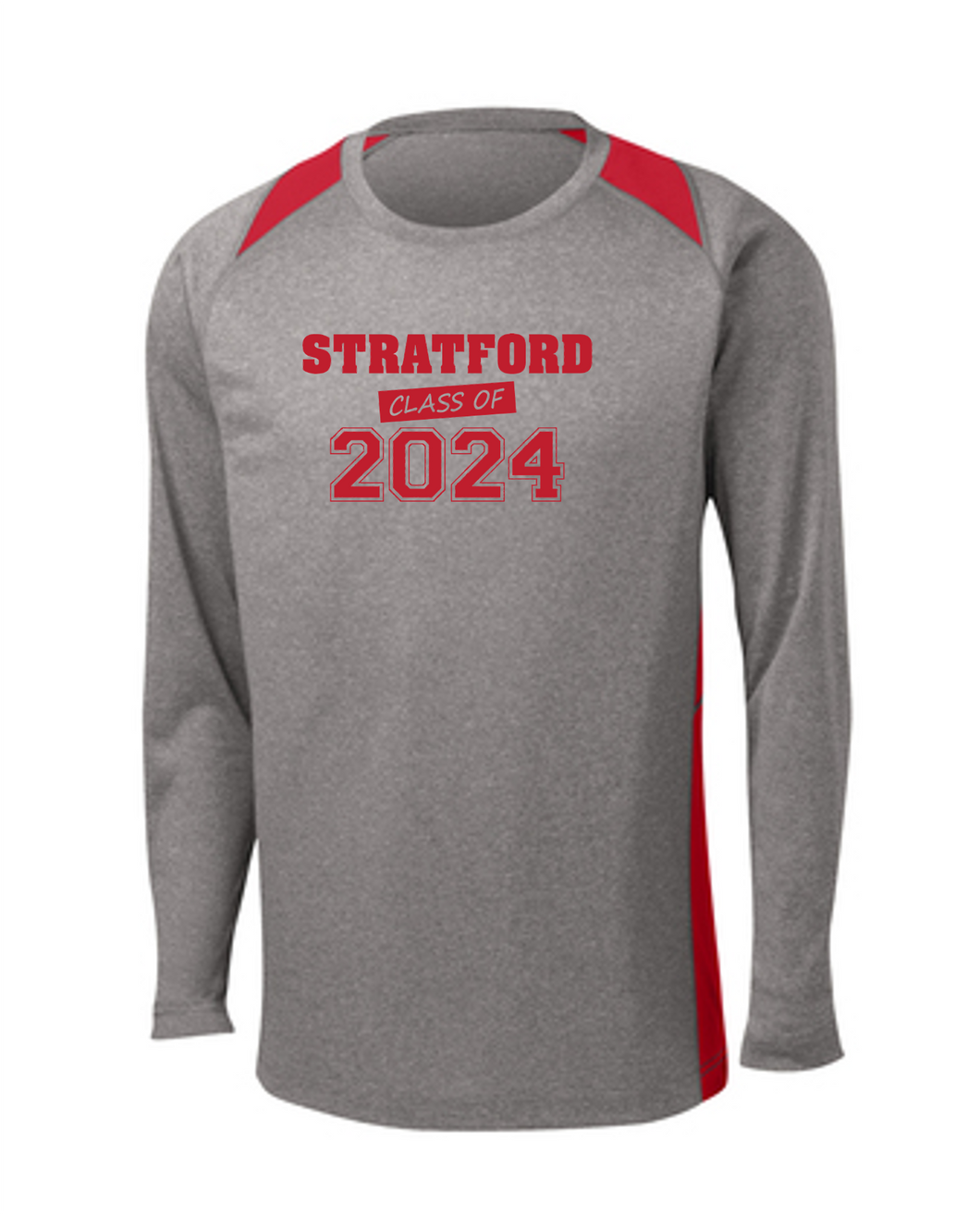 Sport-Tek® Long Sleeve Heather Colorblock Contender™ Tee - Stratford Class of 2024
