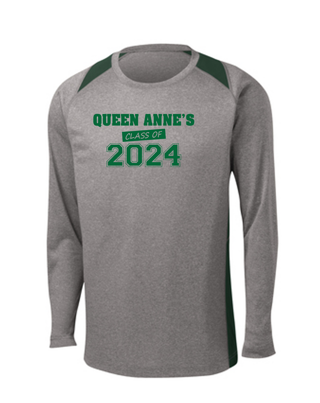 Sport-Tek® Long Sleeve Heather Colorblock Contender™ Tee - Queen Anne’s Class of 2024