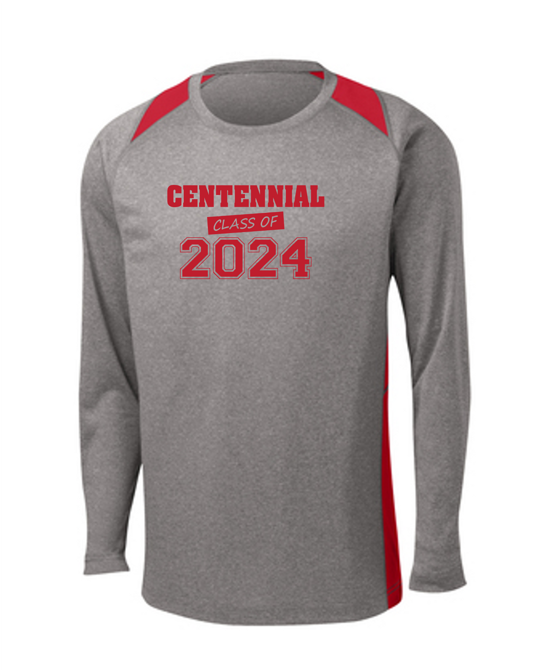 Sport-Tek® Long Sleeve Heather Colorblock Contender™ Tee - Centennial Class of 2024