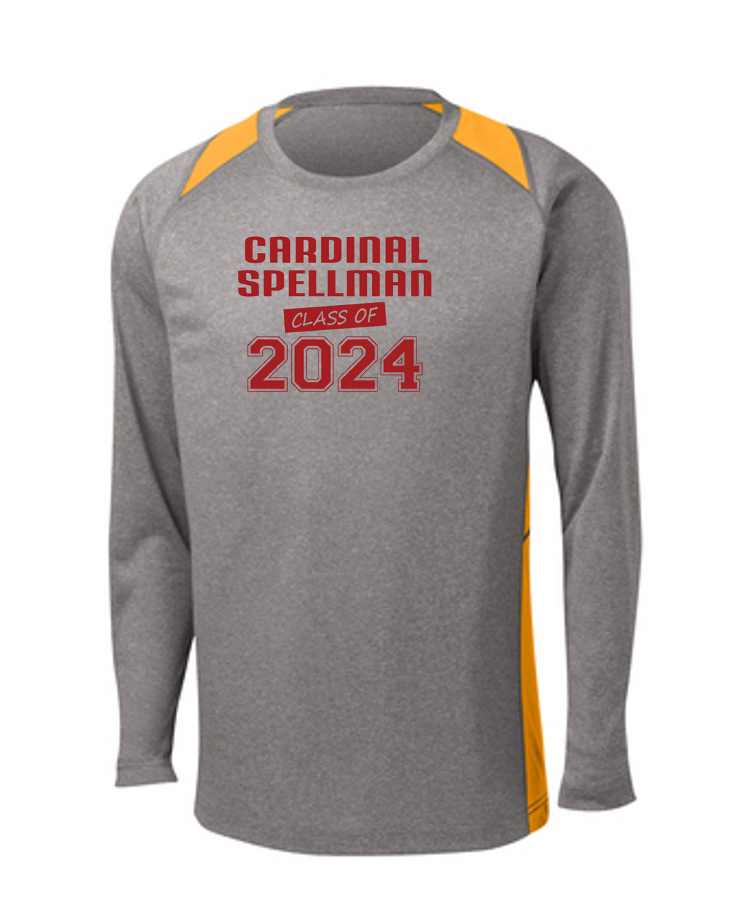 Sport-Tek® Long Sleeve Heather Colorblock Contender™ Tee - Cardinal Spellman Class of 2024