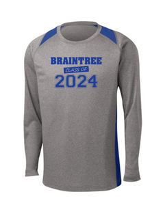 Sport-Tek® Long Sleeve Heather Colorblock Contender™ Tee - Braintree Class of 2024