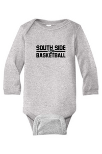 Rabbit Skins™ Infant Long Sleeve Baby Rib Bodysuit-South Side Basketball