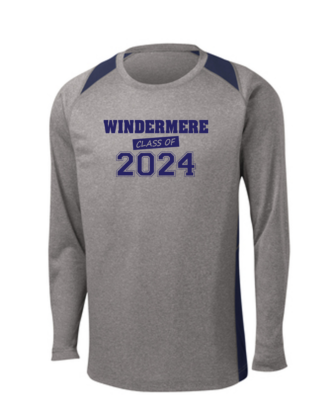 Sport-Tek® Long Sleeve Heather Colorblock Contender™ Tee - Windermere Class of 2024