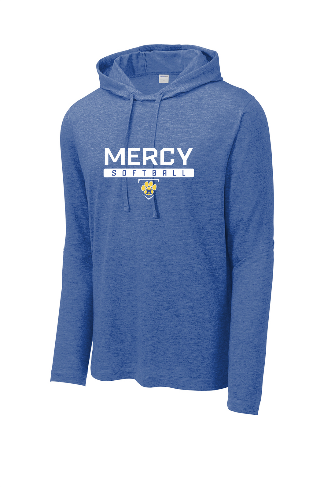 Tri-Blend Wicking Long Sleeve Hoodie - Mercy Softball