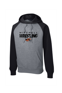 Raglan Colorblock Pullover Hooded Sweatshirt - Mitchell Tigers Wrestling