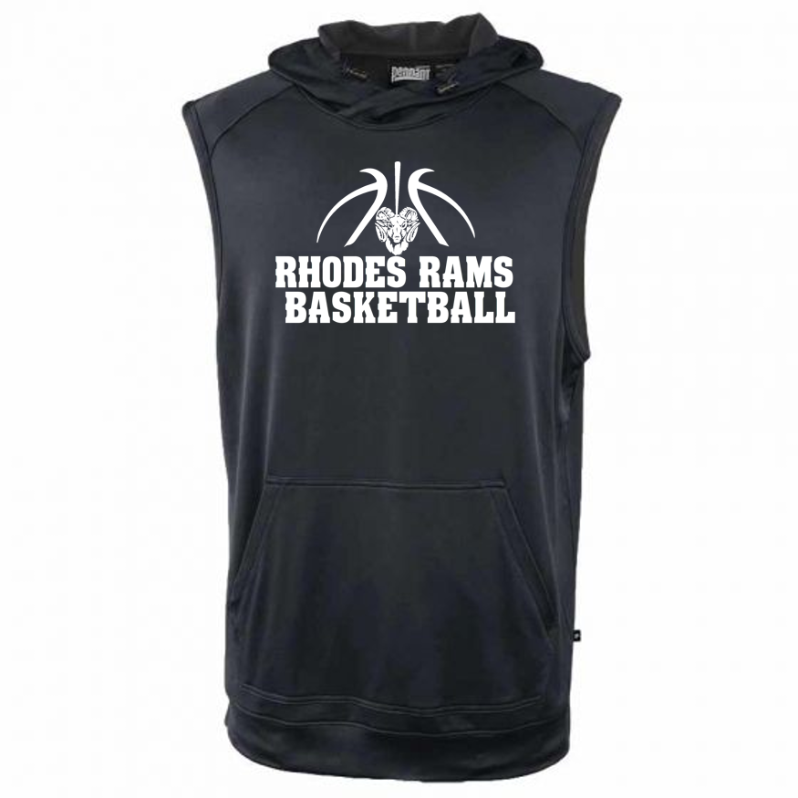 sleeveless crossover hoodie - RHODES RAMS BASKETBALL