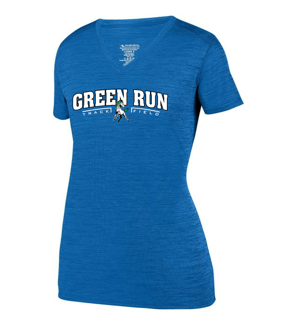 Ladies ELECTRIFY 2.0 SHORT SLEEVE SHIRT - GREEN RUN TRACK AND FIELD