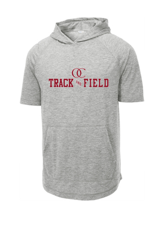 Sport-Tek ® PosiCharge ® Tri-Blend Wicking Short Sleeve Hoodie - Oakland Catholic Track & Field