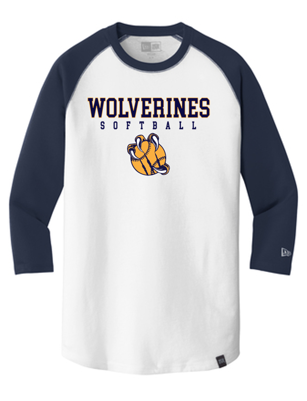 New Era Heritage Blend 3/4 Shirt - Adult - Godwin Heights Softball