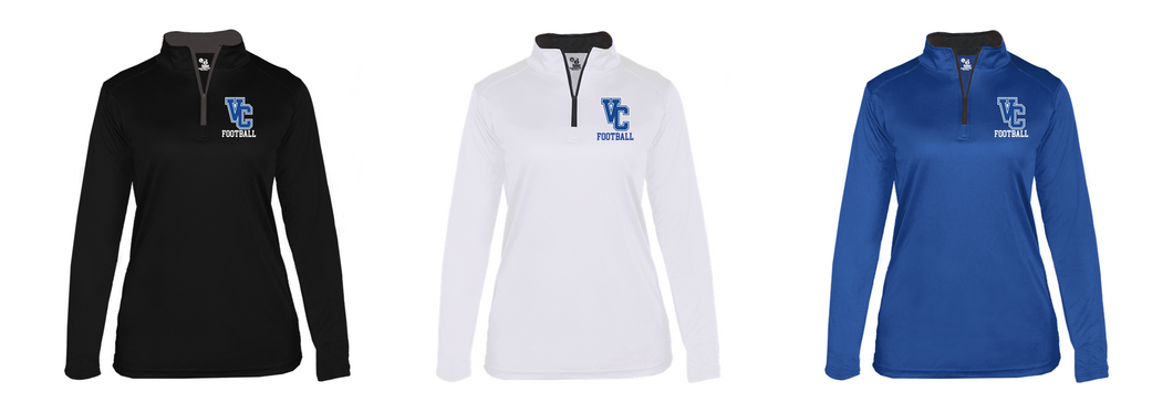 Ladies B-Core Lightwieght 1/4 Zip - Valley Central Football