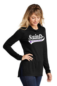 Ladies Tri-Blend Wicking Long Sleeve Hoodie - Saints Cheerleading