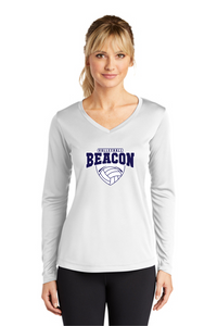 Ladies Long Sleeve Competitor V-Neck Tee - Beacon Volleyball