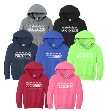 YOUTH Pullover Hooded Sweatshirt - Acorn School